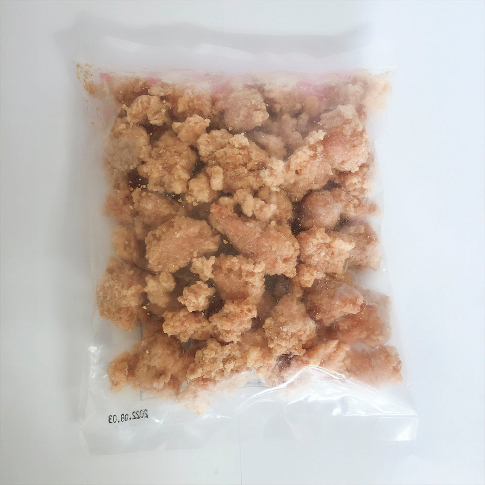 鶏米花 300g 加热即食 外层只有一层薄粉 里面是实实在在的鸡肉 推荐哦