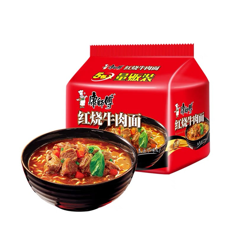 康師傅 紅焼牛肉面 五連包