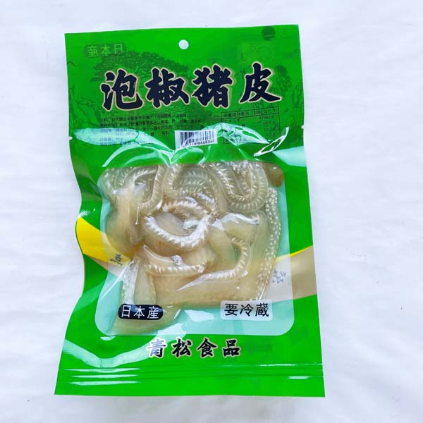 青松泡椒猪皮90g 日本国内加工 冷藏品